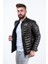 Siyah Şişme Erkek Deri Mont Bordo-4xl 1