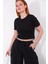 TSR-04267 Siyah Crop Basic Tişört 1
