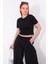 TSR-04267 Siyah Crop Basic Tişört 5