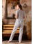 sudehomewear Sude Homewear Çizgili Gömlek Kısa Kol Pijama Takımı 4