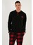 Ekoseli Regular Fit Düğmeli Bisiklet Yaka Kışlık Polar Pijama Takımı Erkek Pijama Takımı 60961001 3