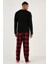 Ekoseli Regular Fit Düğmeli Bisiklet Yaka Kışlık Polar Pijama Takımı Erkek Pijama Takımı 60961001 5