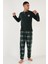 Ekoseli Regular Fit Düğmeli Bisiklet Yaka Kışlık Polar Pijama Takımı Erkek Pijama Takımı 60961002 5