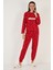 Regular Fit Bisiklet Yaka Polar Pijama Takımı Bayan Pijama Takımı 6571007 2