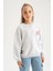Kız Çocuk Disney Mickey & Minnie Oversize Geniş Kalıp Bisiklet Yaka Sweatshirt A5603A823AU 2