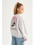 Kız Çocuk Disney Mickey & Minnie Oversize Geniş Kalıp Bisiklet Yaka Sweatshirt A5603A823AU 8