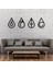Dekoratif 4 Lü Set Elements Siyah Metal Duvar Dekoru 2