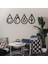 Dekoratif 4 Lü Set Elements Siyah Metal Duvar Dekoru 3