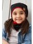 Siyah Kırmızı Çocuk Bebek Bere Boyunluk Set Yumuşak %100 Pamuklu Penye Elit Seri 2