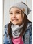 Gri Kız Çocuk Bebek Bere Boyunluk Set Yumuşak %100 Pamuklu Penye Trend Seri 2
