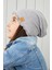 Gri Kız Çocuk Bebek Bere Boyunluk Set Yumuşak %100 Pamuklu Penye Trend Seri 5