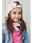 Pudra Siyah Çocuk Bebek Bere Boyunluk Set Yumuşak %100 Pamuklu Penye Yıldız Seri 2