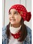 Kırmızı Beyaz Çocuk Bebek Bere Boyunluk Set Yumuşak %100 Pamuklu Penye Elit Seri 1