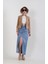 Önü Yırtmaçlı Midi Denim Etek 3