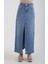 Önü Yırtmaçlı Midi Denim Etek 4