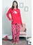 Good Look Kırmızı Kadın Bisiklet Yaka Uzun Kollu Iki Iplik Pamuklu Pijama Takım 3257 1