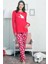 Good Look Kırmızı Kadın Bisiklet Yaka Uzun Kollu Iki Iplik Pamuklu Pijama Takım 3257 2