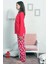 Good Look Kırmızı Kadın Bisiklet Yaka Uzun Kollu Iki Iplik Pamuklu Pijama Takım 3257 3