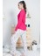 Fuşya Kadın Süprem Penye Eteği Oval Uzun Kollu Bisiklet Yaka Dar Paça Pijama Takım 0267 3