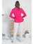 Fuşya Kadın Süprem Penye Eteği Oval Uzun Kollu Bisiklet Yaka Dar Paça Pijama Takım 0267 4