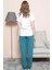 Good Look Gri Melanj Kadın Kısa Kollu Manşetli Paça Etegi Oval Pijama Takım EDY1120G 3