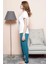 Good Look Gri Melanj Kadın Kısa Kollu Manşetli Paça Etegi Oval Pijama Takım EDY1120G 4