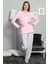 Good Look Pembe Kadın Iki Iplik Bisiklet Yaka Uzun Kollu Düz Paça Pamuklu Pijama Takım EDY2919P 1