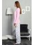 Good Look Pembe Kadın Iki Iplik Bisiklet Yaka Uzun Kollu Düz Paça Pamuklu Pijama Takım EDY2919P 5