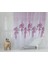 Fuşya Banyo Perdesi 180X200CM Askı Hediyeli Banyo Duş Perdesi, Pembe Renk Sümbül Banyo Perdesi 1