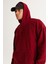 Erkek Bordo Oversize Bol Kesim Kapüşonlu Polar Sweatshirt 4