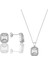 Baget Taşlı Gümüş Takı Seti Ikili 1