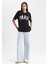 Oversize Fit Bisiklet Yaka Kısa Kollu Pamuk TIŞÖRT B0661AX23SM 2