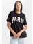 Oversize Fit Bisiklet Yaka Kısa Kollu Pamuk TIŞÖRT B0661AX23SM 4