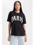 Oversize Fit Bisiklet Yaka Kısa Kollu Pamuk TIŞÖRT B0661AX23SM 5