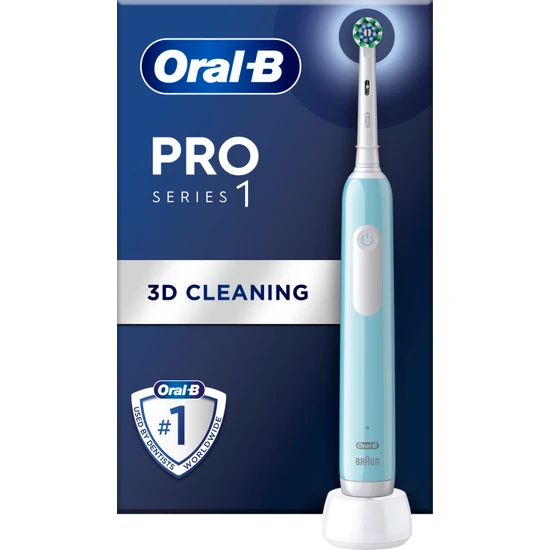 Oral-B Pro Series 1 Mavi Elektrikli Diş Fırçası, 1 Diş Fırçası Başlığı, Braun Tasarımı