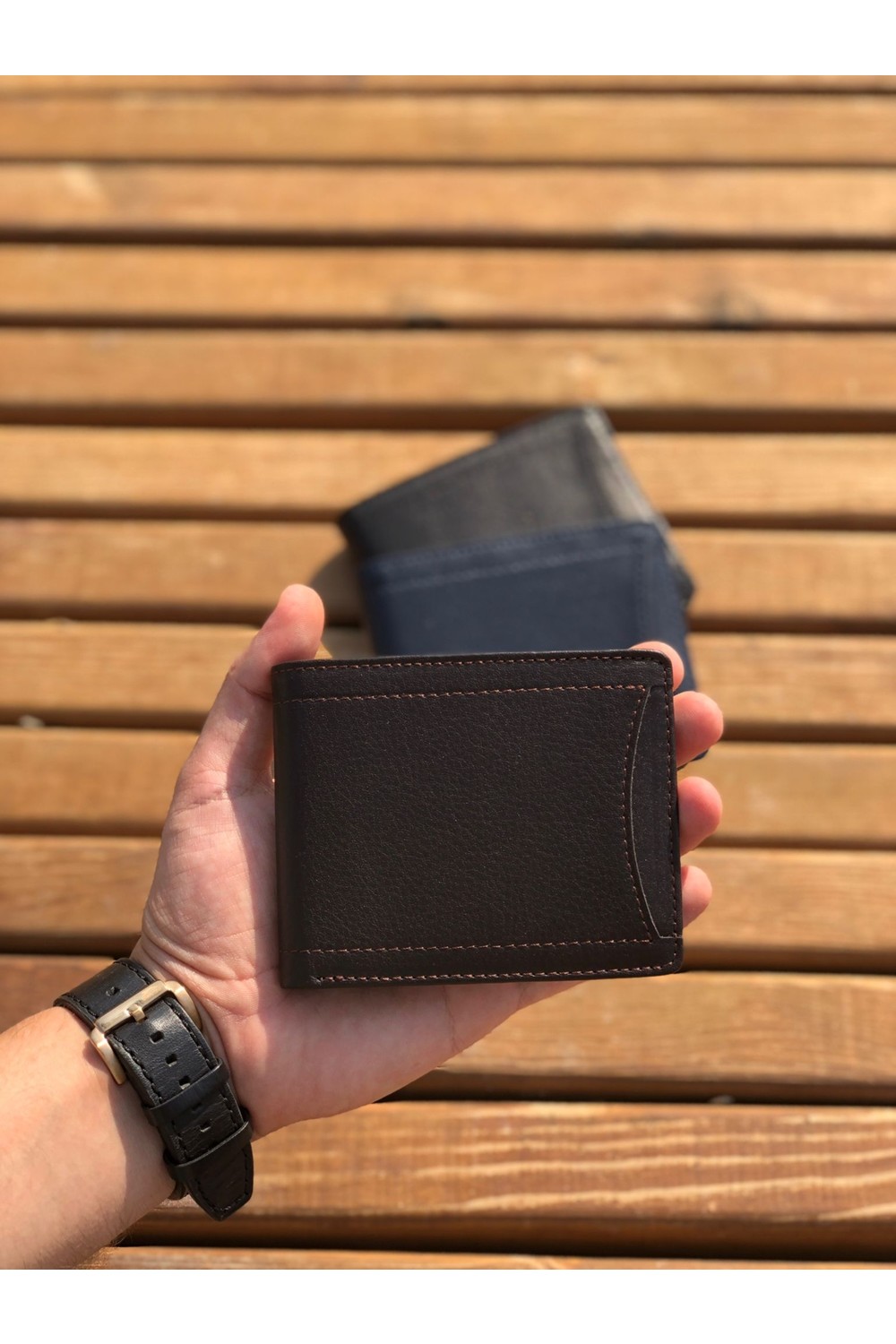 Derius Fly Taba Çok Kart Bölmeli Kişiye Özel Isim Baskılı Hakiki Deri Erkek Cüzdanı ( Kullanışlı Model ) görsel 7