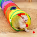 Düz Kedi Tüneli Katlanır Gökkuşağı Uzun Düz Kedi Köpek Oyun Tüneli Evcil Hayvan Oyun Tüneli