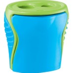 Maped Boogy Çift Delikli Kalemtıraş Mavi ve Yeşil Renkli 2 Parça Ergonomik Tasarım