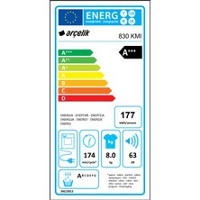 Arçelik 830 Kmı 8 kg A+++ Kurutma Makinesi