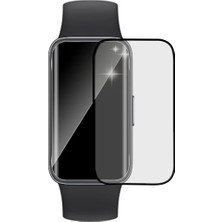 Microcase Huawei Band 8 Tam Kaplayan Kavisli Ekran Koruyucu 3D Pet Film - Siyah AL3385
