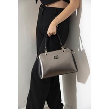 Silver Polo Kadın El Çantası Platin - Siyah SP972 Silver & Polo