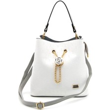 Silver Polo Kadın Çapraz Çanta Beyaz - A.gri SP967 Silver & Polo