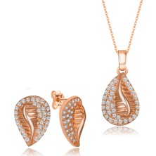 Molenga Modern Damla Model Ikili Gümüş Takı Seti