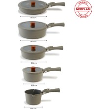 Neoflam Midas Gri 11 Parça Ayrılabilen Saplı Iç Içe Geçebilen Indüksiyonlu Tencere Tava Seti