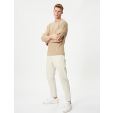 Koton Triko Kazak Bisiklet Yaka Örgü Dokulu Uzun Kollu Ribanalı