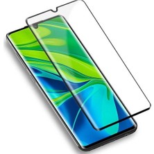 Case 4U Xiaomi Mi Note 10 / Note 10 Lite / Note 10 Pro Tam Kaplayan Tamperli Cam Ekran Koruyucu Curved Kırılmaz Kenar Siyah