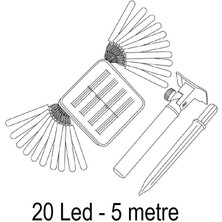 Forlife 20W 5 Metre 7 Mod Solar Işık Zinciri