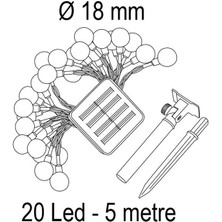 Forlife 20W Solar 5 Metre 7 Mod Işık Zinciri