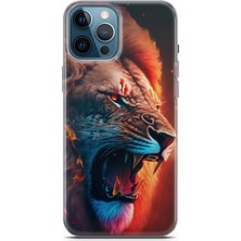 Denza Case Apple iPhone 12 Pro Max Uyumlu Kılıf Hd Baskılı Kılıf - Aslan Kral