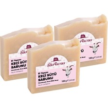 The Soap Factory İpek Seri El Yapımı Keçi Sütü Sabunu 100 g x 3 Adet (Toplam 300 g) - Lüks - Bütün Cilt Tiplerine Uygun - Soğuk Sıkım - Üstün Cilt Bakımı